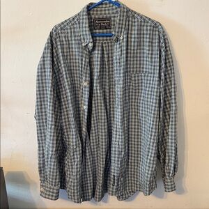 Abercrombie & Fitch Men’s Blue & Green Checkered Plaid Shirt Size L Large
